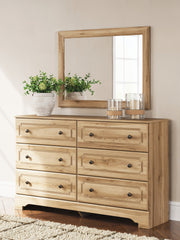 Best Furniture Outlet - Ashley Furniture - Aleaport Bedroom - Dresser and Mirror / Warm Brown - PCB1075B1