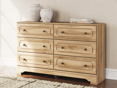 Best Furniture Outlet - Ashley Furniture - Aleaport Bedroom - Six Drawer Dresser / Warm Brown - PCB1075-31