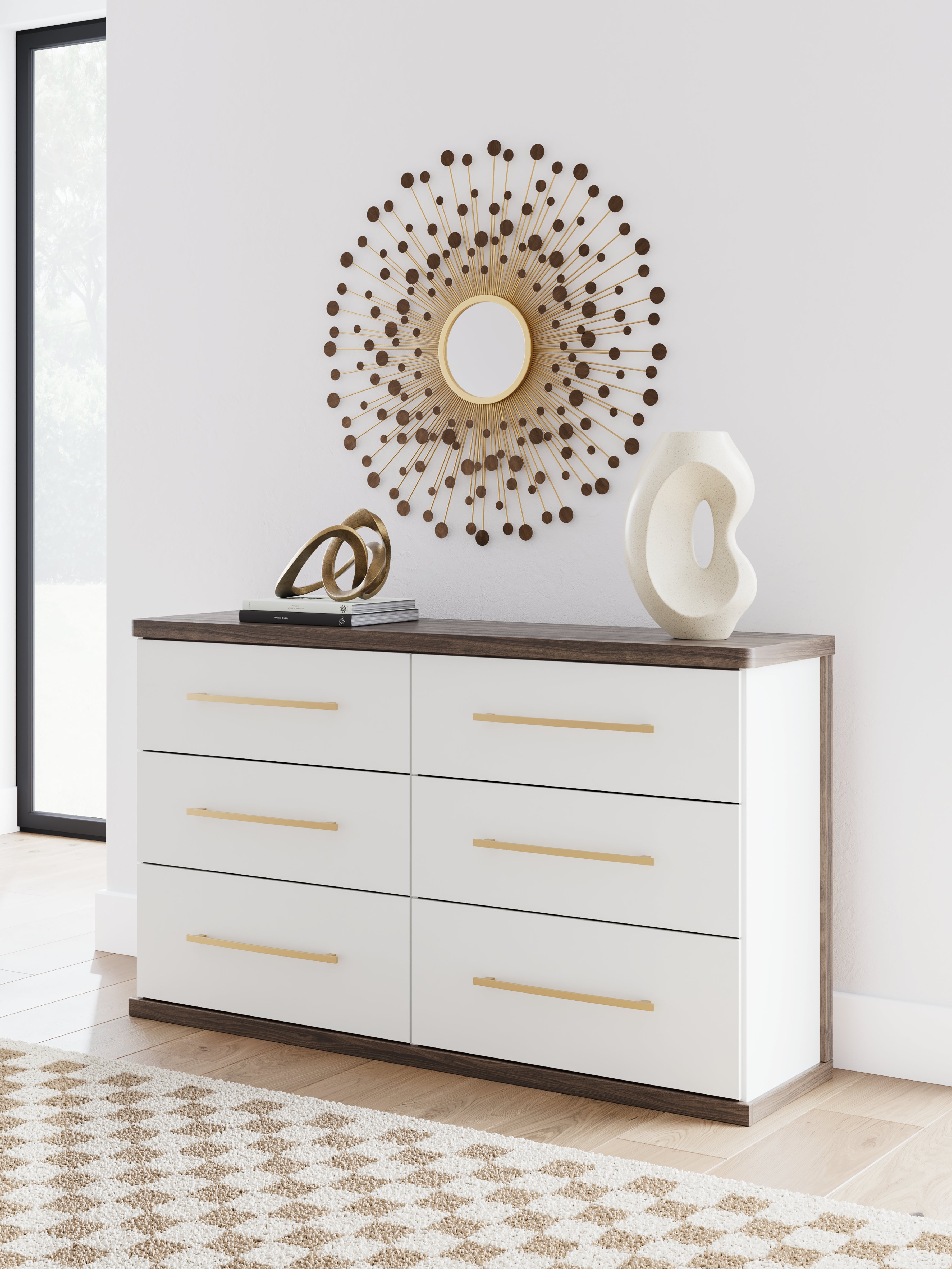 Best Furniture Outlet - Ashley Furniture - Kendanport Bedroom - Six Drawer Dresser / Brown/White - PCB1108-31