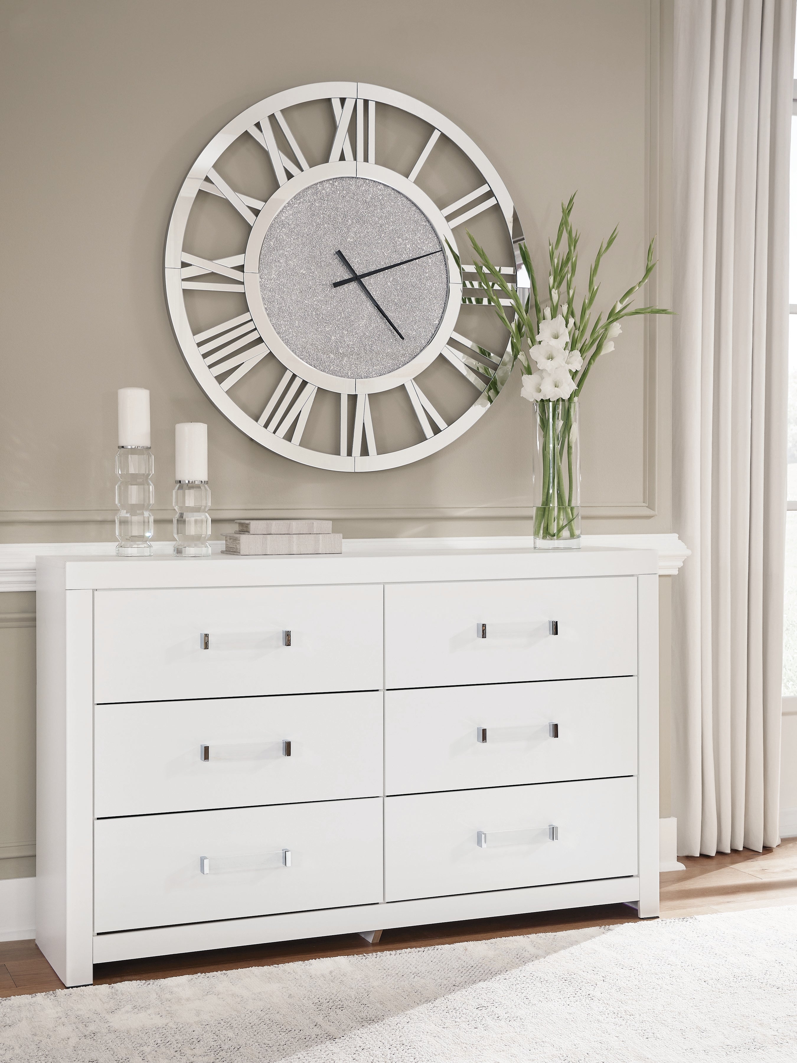 Best Furniture Outlet - Ashley Furniture - Maeling Bedroom - Six Drawer Dresser / White - PCB1119-31