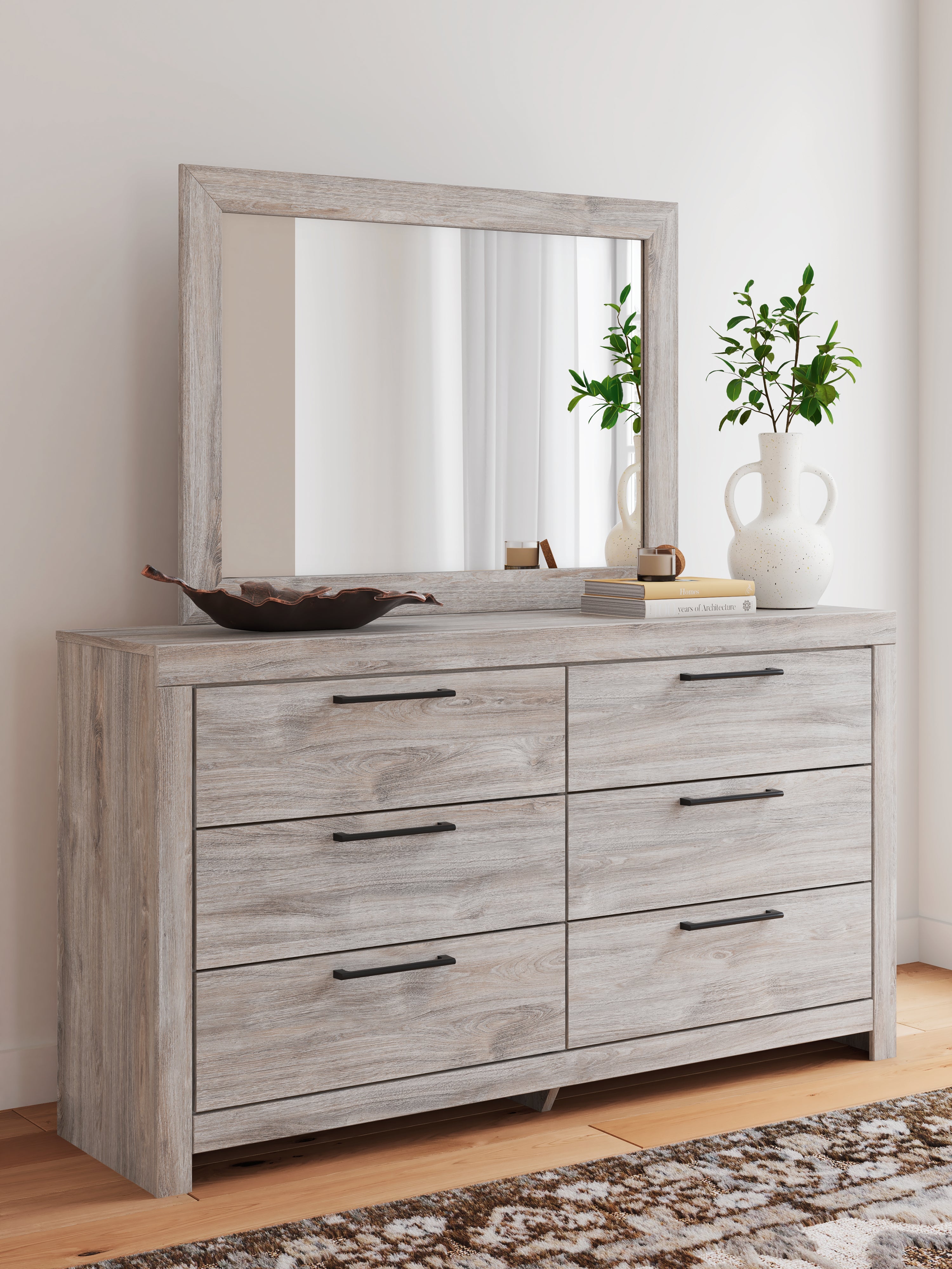 Best Furniture Outlet - Ashley Furniture - Broachmyn Bedroom - Dresser and Mirror / Gray - PCB1120B1