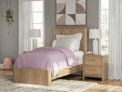 Best Furniture Outlet - Ashley Furniture - Gramburg Bedroom - Twin Panel Bed / Warm Natural Brown - PCB1121B2