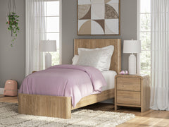 Best Furniture Outlet - Ashley Furniture - Gramburg Bedroom - Twin Panel Platform Bed / Warm Natural Brown - PCB1121B8