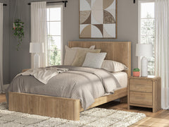 Best Furniture Outlet - Ashley Furniture - Gramburg Bedroom - Queen Panel Platform Bed / Warm Natural Brown - PCB1121B10