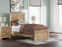 Best Furniture Outlet - Ashley Furniture - Makidern Bedroom - Twin Panel Bed / Tan - PCB1170B18