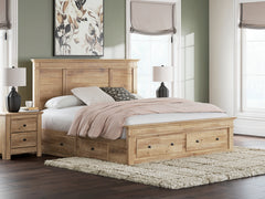 Best Furniture Outlet - Ashley Furniture - Makidern Bedroom - King Panel Storage Bed / Tan - PCB1170B16