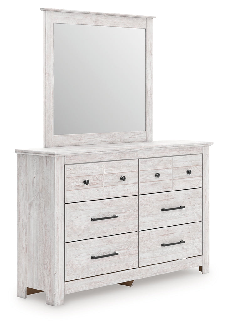 Best Furniture Outlet - Ashley Furniture - Makidern Bedroom - Dresser and Mirror / Whitewash - PCB1171B1