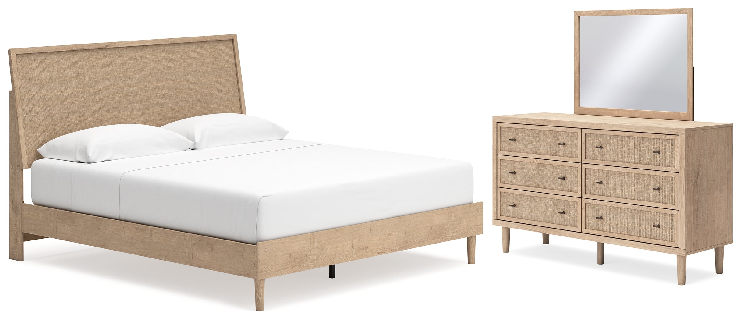 Best Furniture Outlet - Ashley Furniture - Cielden Bedroom - King Panel Bed, Dresser and Mirror / Two-tone - B1199B11