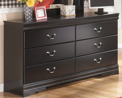 Best Furniture Outlet - Ashley Furniture - Huey Vineyard Bedroom - Six Drawer Dresser / Black - B128-31