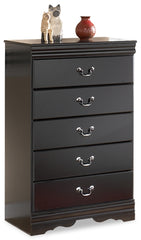 Best Furniture Outlet - Ashley Furniture - Huey Vineyard Bedroom - Five Drawer Chest / Black - B128-46