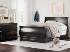 Best Furniture Outlet - Ashley Furniture - Huey Vineyard Bedroom - Full Sleigh Bed / Black - B128B9