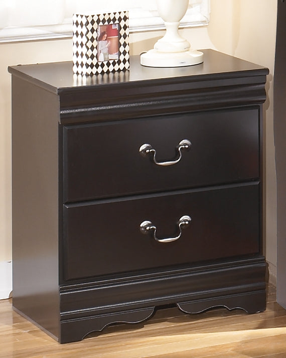 Best Furniture Outlet - Ashley Furniture - Huey Vineyard Bedroom - Two Drawer Night Stand / Black - B128-92