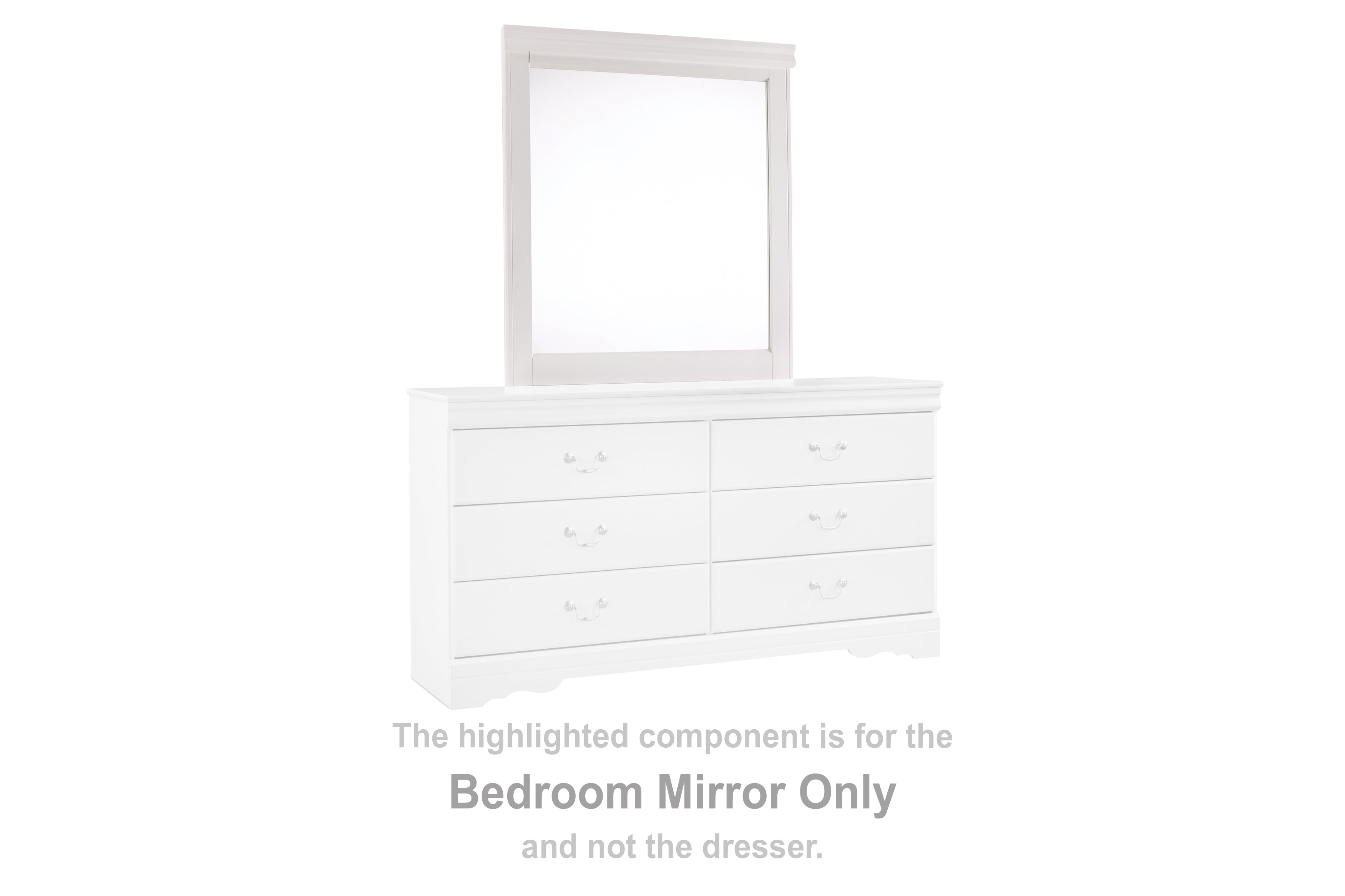 Best Furniture Outlet - Ashley Furniture - Anarasia Bedroom - Bedroom Mirror / White - B129-36
