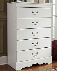 Best Furniture Outlet - Ashley Furniture - Anarasia Bedroom - Five Drawer Chest / White - B129-46