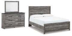 Best Furniture Outlet - Ashley Furniture - Bronyan Bedroom - Queen Panel Bed, Dresser and Mirror / Dark Gray - B1290B3