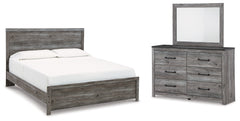 Best Furniture Outlet - Ashley Furniture - Bronyan Bedroom - King Panel Bed, Dresser and Mirror / Dark Gray - B1290B7