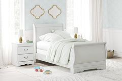 Best Furniture Outlet - Ashley Furniture - Anarasia Bedroom - Twin Sleigh Bed / White - B129B1
