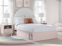 Best Furniture Outlet - Ashley Furniture - Wistenpine Bedroom - Full Upholstered Panel Bed with Storage / Blush - B1323B13