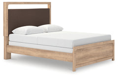Best Furniture Outlet - Ashley Furniture - Kinlanni Bedroom - Queen Upholstered Panel Bed / Tan - PCB1360B4