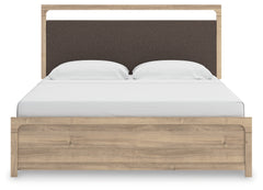 Best Furniture Outlet - Ashley Furniture - Kinlanni Bedroom - King Upholstered Panel Bed / Tan - PCB1360B15
