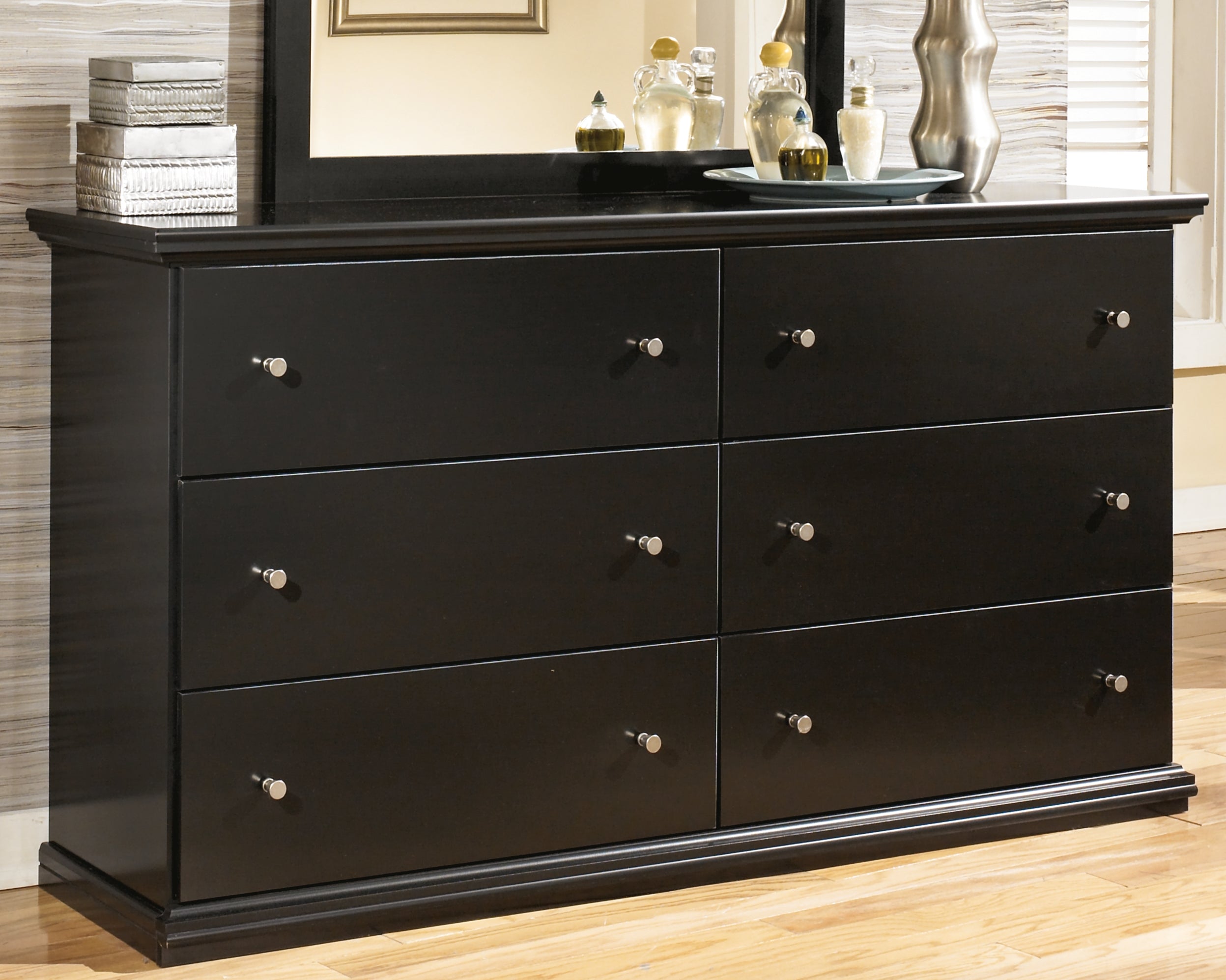 Best Furniture Outlet - Ashley Furniture - Maribel Bedroom - Six Drawer Dresser / Black - B138-31