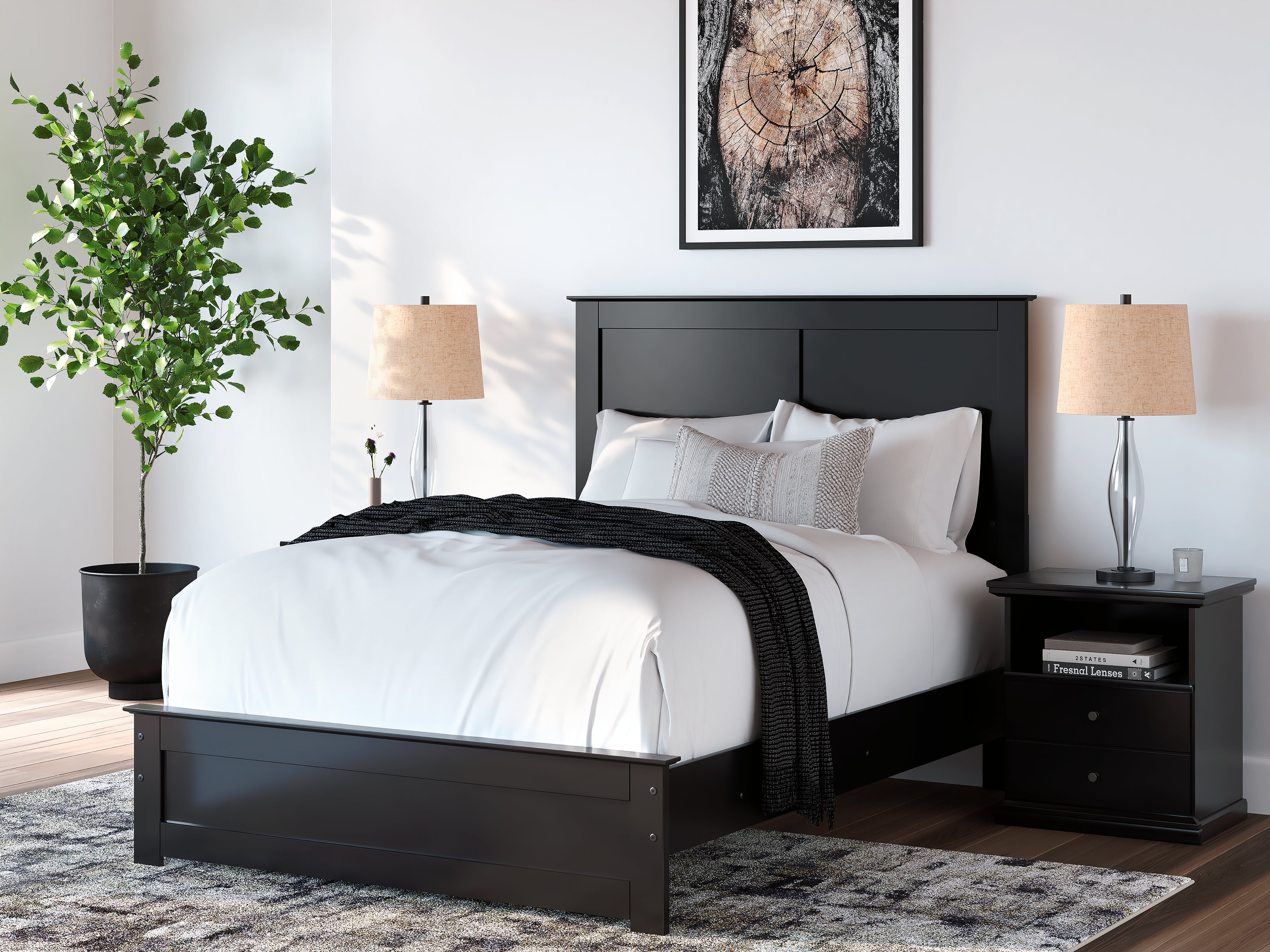Best Furniture Outlet - Ashley Furniture - Maribel Bedroom - Full Panel Bed / Black - B138B52
