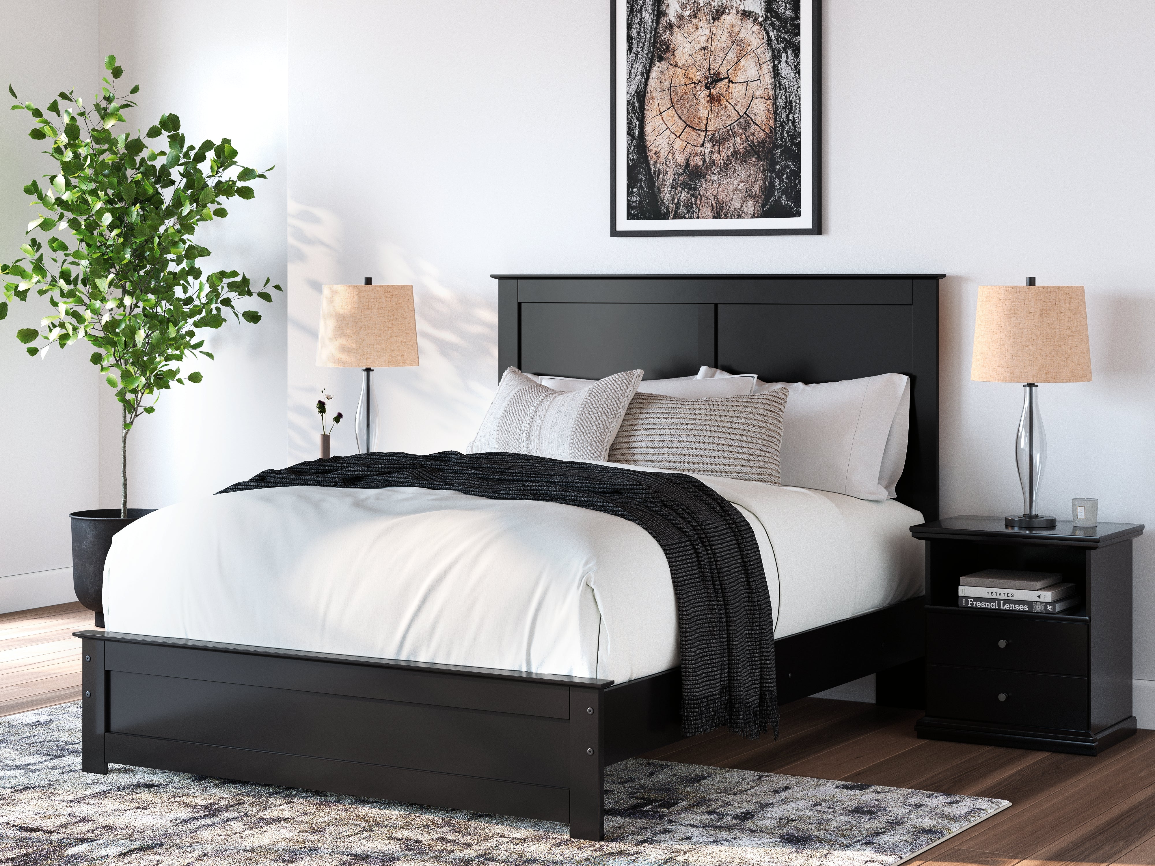 Best Furniture Outlet - Ashley Furniture - Maribel Bedroom - Queen Panel Bed / Black - B138B53