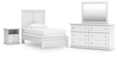 Best Furniture Outlet - Ashley Furniture - Bostwick Shoals Twin Panel Bed, Dresser, Mirror and Nightstand - Twin Panel Bed, Dresser, Mirror and Nightstand - B139B60