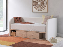 Best Furniture Outlet - Ashley Furniture - Arloster Bedroom - Twin Upholstered Day Bed with Storage / Tan/White - PCB1566B9