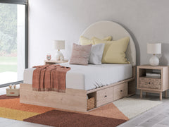 Best Furniture Outlet - Ashley Furniture - Arloster Bedroom - Full Upholstered Panel Bed with Storage / Tan/White - PCB1566B7