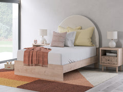 Best Furniture Outlet - Ashley Furniture - Arloster Bedroom - Full Upholstered Panel Bed / Tan/White - PCB1566B3