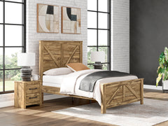Best Furniture Outlet - Ashley Furniture - Maystonna Bedroom - Queen Crossbuck Panel Bed - PCB1580B2