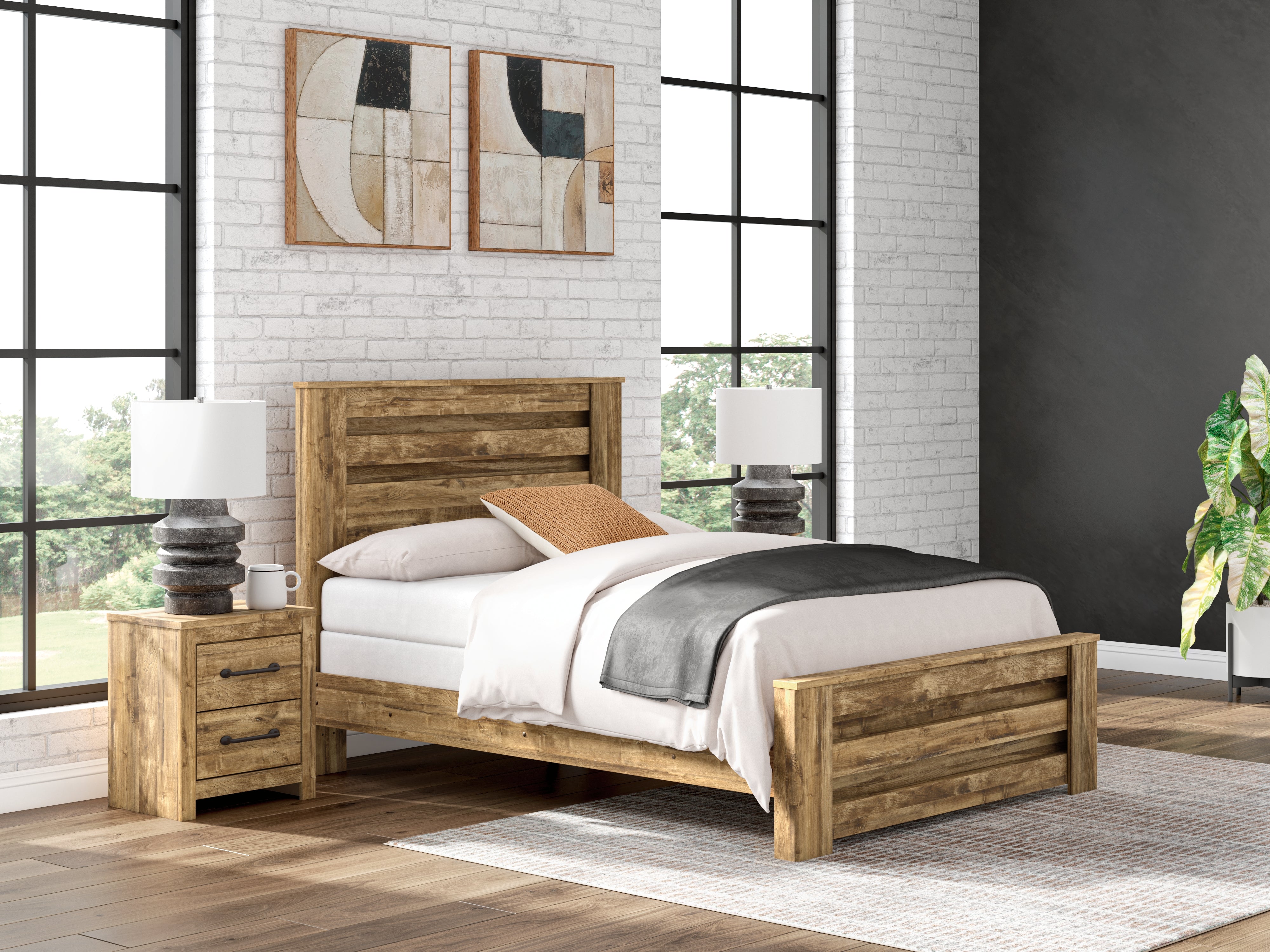 Best Furniture Outlet - Ashley Furniture - Maystonna Bedroom - Queen Panel Bed / Brown - PCB1580B4