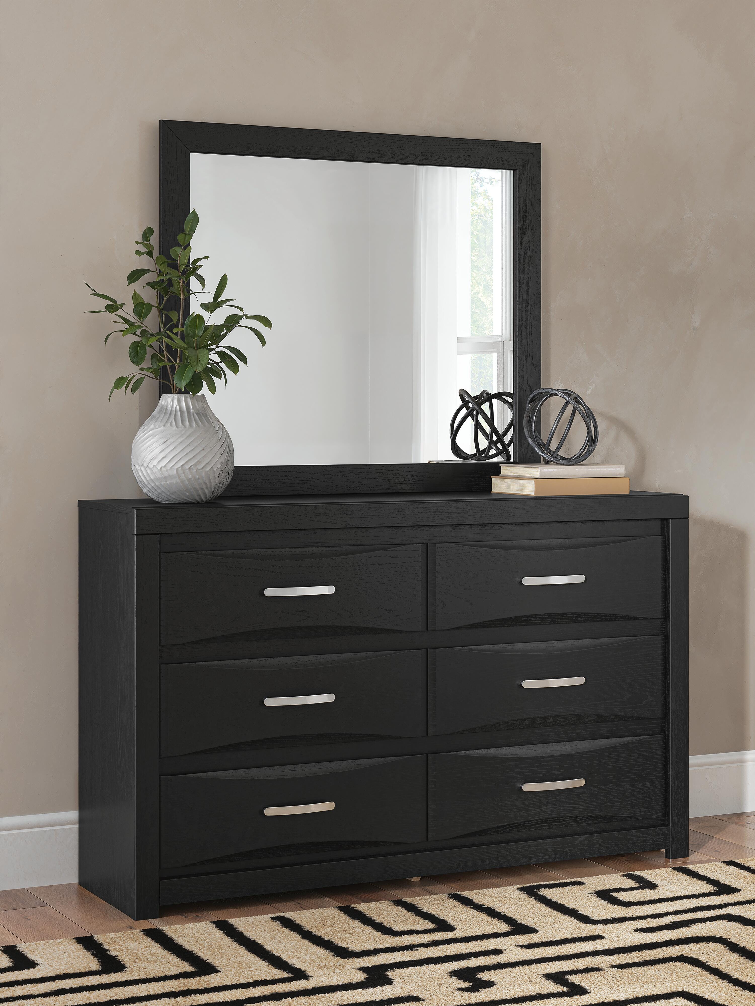Best Furniture Outlet - Ashley Furniture - Stabotta Bedroom - Dresser and Mirror / Black - PCB1755B1