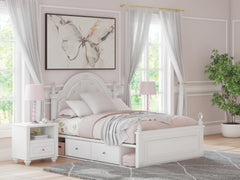 Best Furniture Outlet - Ashley Furniture - Kozlani Bedroom - Full Upholstered Panel Bed with Storage / White - PCB1819B18