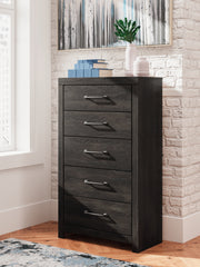 Best Furniture Outlet - Ashley Furniture - Hollivern Bedroom - Five Drawer Chest / Dark Gray - PCB2108-46