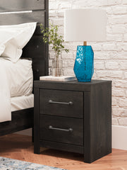Best Furniture Outlet - Ashley Furniture - Hollivern Bedroom - Two Drawer Night Stand / Dark Gray - PCB2108-92
