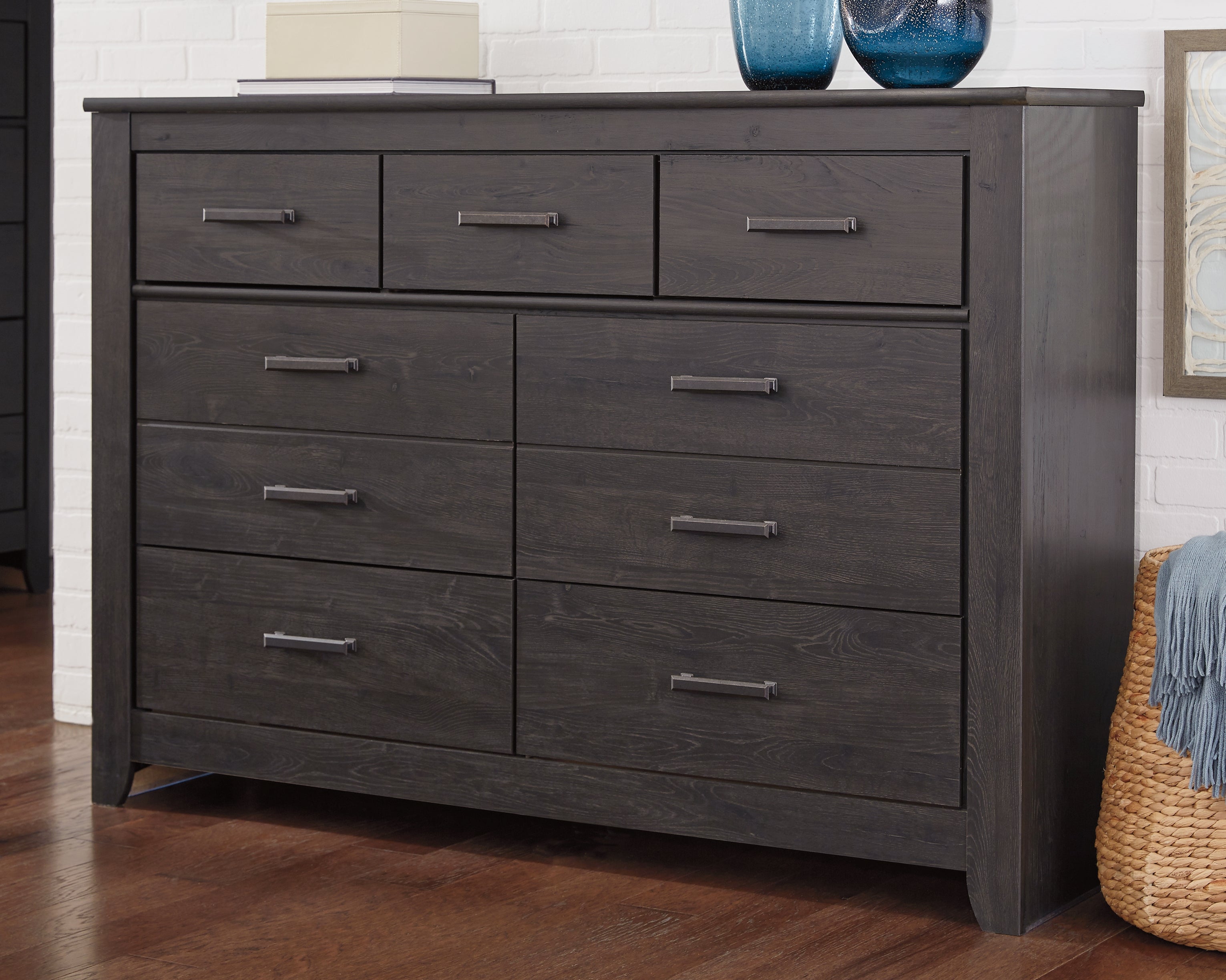 Best Furniture Outlet - Ashley Furniture - Brinxton Bedroom - Seven Drawer Dresser / Charcoal - B249-31