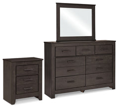 Best Furniture Outlet - Ashley Furniture - Brinxton Bedroom - Dresser, Mirror and Nightstand / Charcoal - B249B14