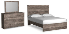Best Furniture Outlet - Ashley Furniture - Ralinksi Bedroom - Queen Panel Bed, Dresser and Mirror / Gray - B2587B6