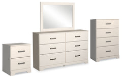 Best Furniture Outlet - Ashley Furniture - Stelsie Bedroom - Dresser, Mirror, Chest and Nightstand / White - B2588B15