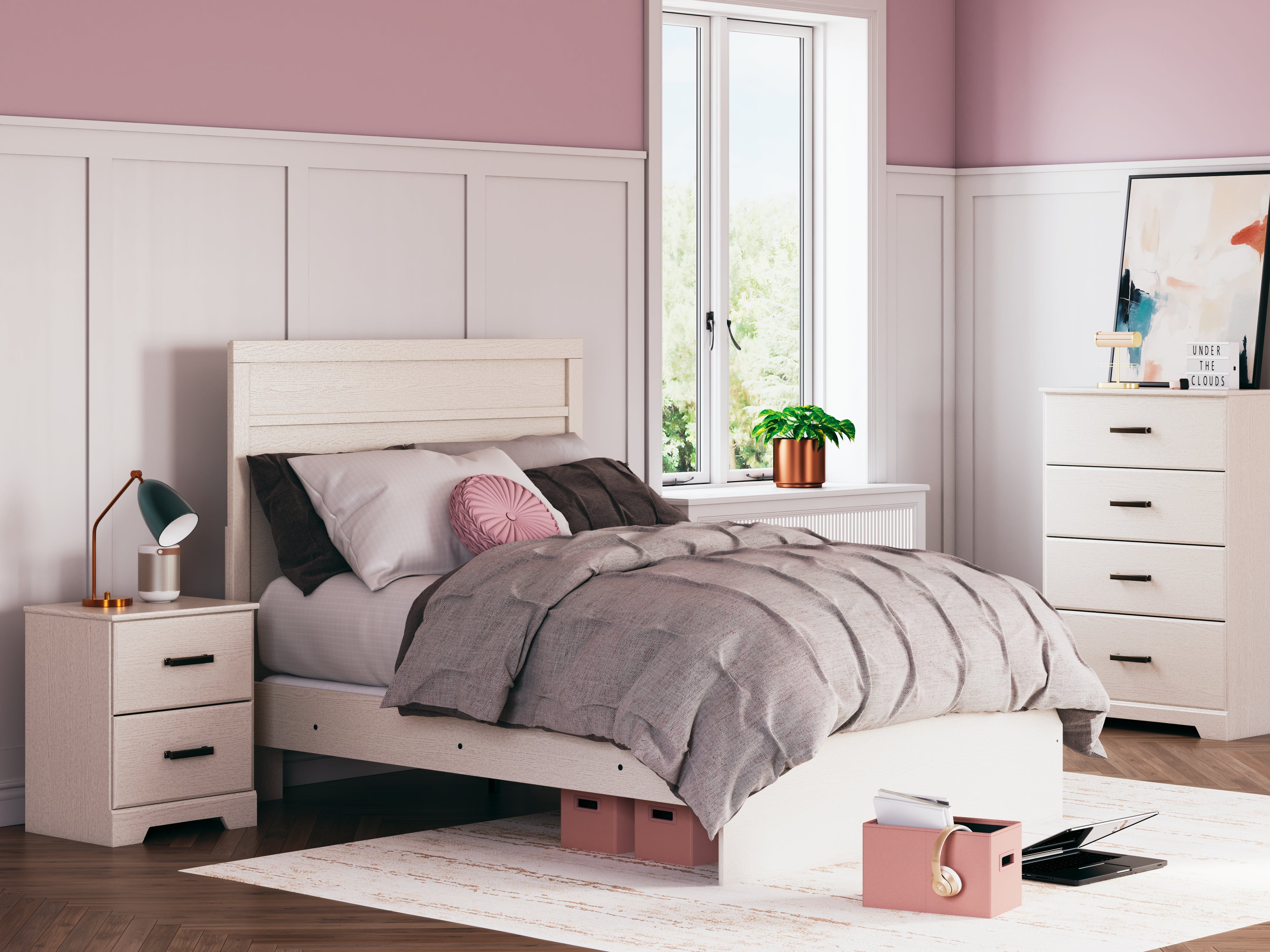 Best Furniture Outlet - Ashley Furniture - Stelsie Bedroom - Full Panel Bed / White - B2588B4