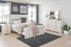 Best Furniture Outlet - Ashley Furniture - Stelsie Bedroom - Queen Panel Bed with Dresser, Mirror and Nightstand / White - B2588B7