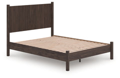 Best Furniture Outlet - Ashley Furniture - Pamytta Bedroom - Queen Panel Platform Bed / Brown - PCB2614B6
