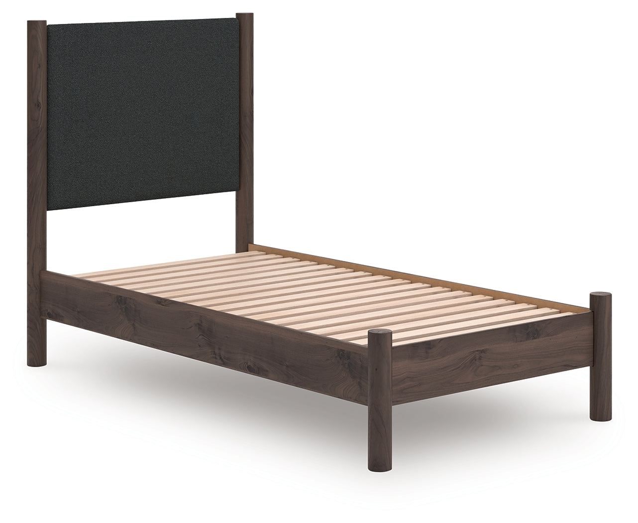 Best Furniture Outlet - Ashley Furniture - Pamytta Bedroom - Twin Upholstered Panel Platform Bed / Brown - PCB2614B8