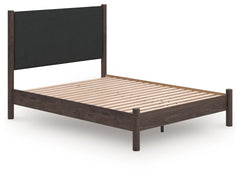 Best Furniture Outlet - Ashley Furniture - Pamytta Bedroom - Queen Upholstered Panel Platform Bed / Brown - PCB2614B12