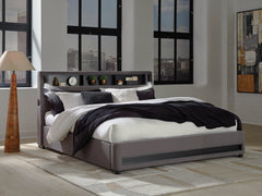 Best Furniture Outlet - Ashley Furniture - Verishaw Bedroom - King Upholstered Bed / Gray - PCB2721B21
