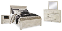 Best Furniture Outlet - Ashley Furniture - Bellaby Bedroom - Queen Panel Bed, Dresser, Mirror, and Nightstand / Whitewash - B331B14