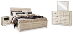 Best Furniture Outlet - Ashley Furniture - Bellaby Bedroom - King Panel Bed, Dresser, Mirror and 2 Nightstands / Whitewash - B331B22