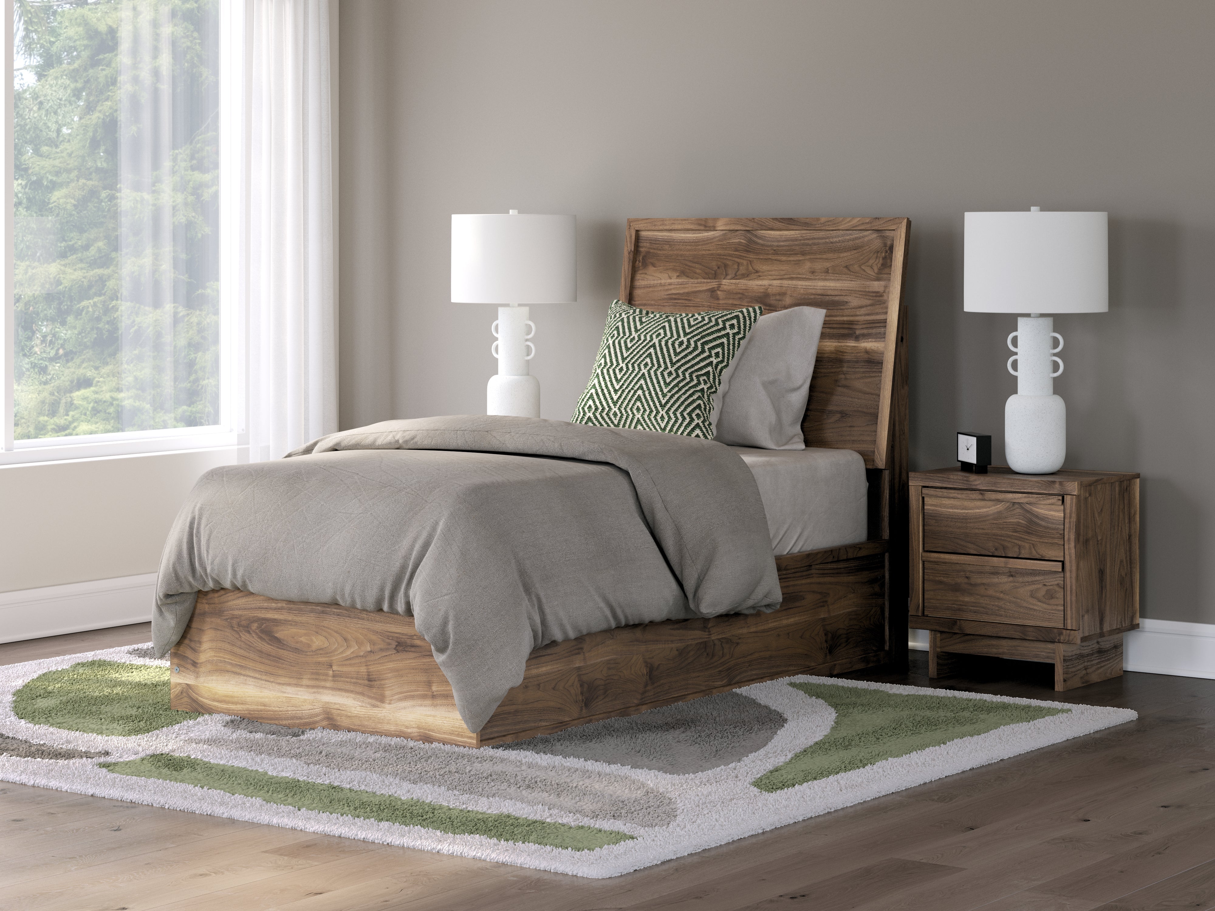 Best Furniture Outlet - Ashley Furniture - Chirason Bedroom - Twin Panel Bed / Brown - PCB3367B21